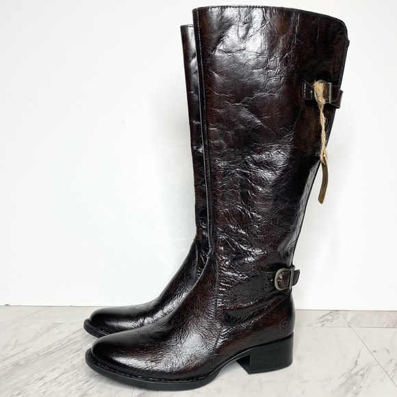 New! Born Gibb Knee High Dark Brown Leather Boot 7M - Picture 1 of 13